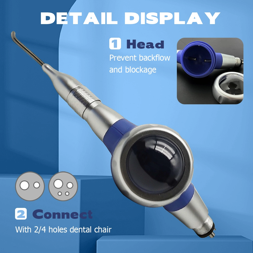 Dental Apparatus Clear Window Plastic Sandblasting Gun with Blue Color