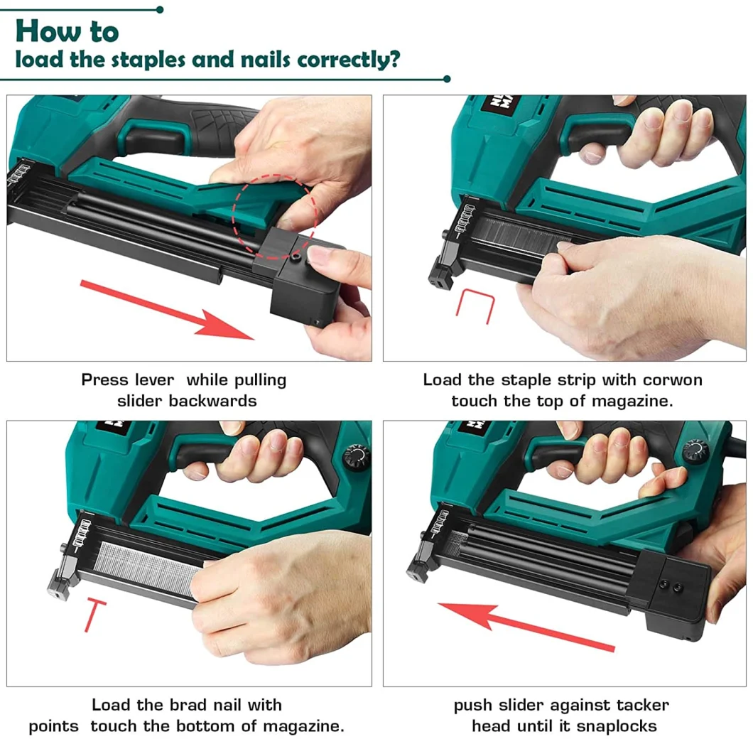 Professional Electric Tacker/Brad Nailer/Nail Gun/Staple Gun-Hardware Power Tools