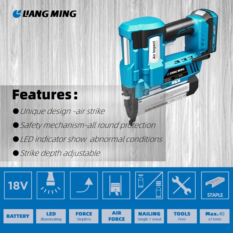 18V/20V Lithium Battery Platform Air Impact Battery Stapler